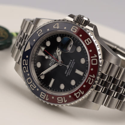 Rolex GMT-Master II  Box und Papiere Pepsi Stahl