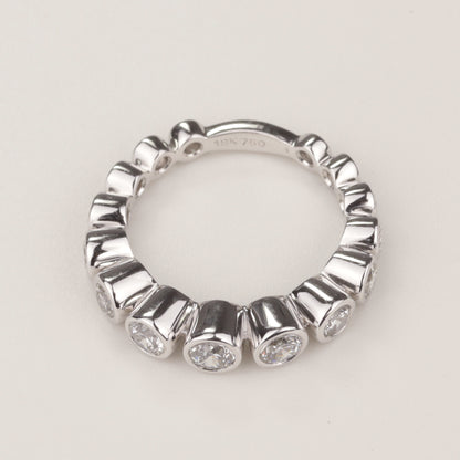 Alliance-Ring | 750/- Weißgold | 15 Brillanten zusammen 1,62 ct TW-vsi | Zargenfassung