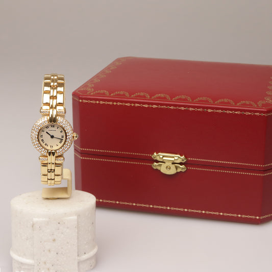 Cartier | Damenuhr | COLISÉE | 18 Karat Gold | Brillantbesatz |