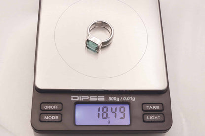 grüner Turmalin Bandring 750/- Weißgold ca. 5-6 ct