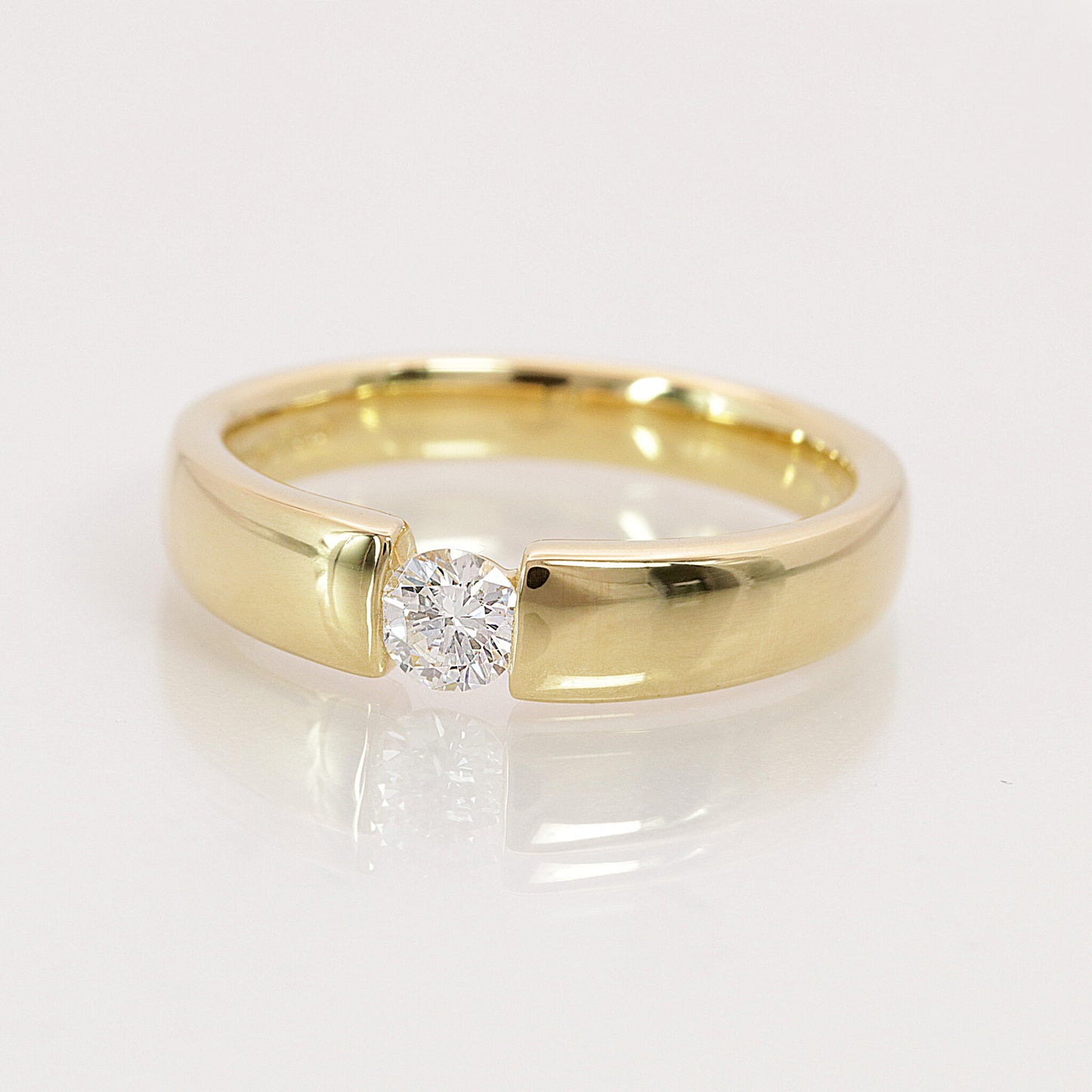 Solitär Ring 750/- Gelbgold HRD Zertifikat 0,25 ct F/VVS2