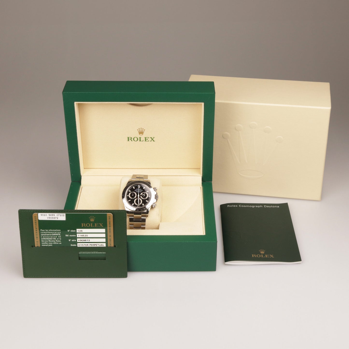 Rolex Daytona 116520 Stahl Box und Papiere "Di Caprio" APH Dial