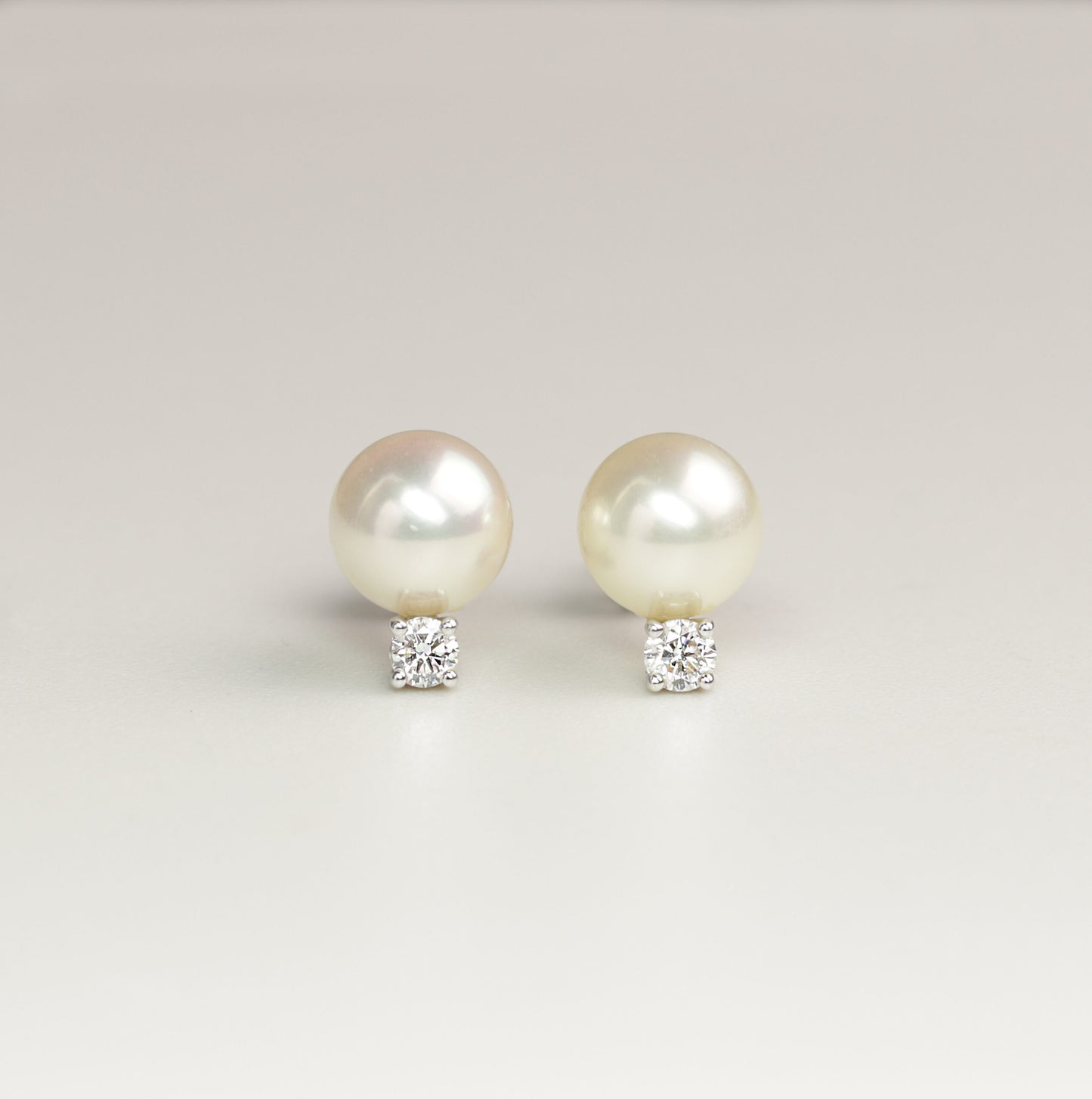 MIKIMOTO Brillant-Akoya Perle Ohrstecker  | 750er Weißgold | Damen |