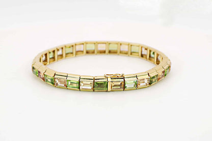 Peridot Citrin Armband 750/- Gelbgold Doebbelin