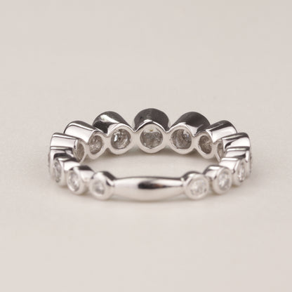 Alliance-Ring | 750/- Weißgold | 15 Brillanten zusammen 1,62 ct TW-vsi | Zargenfassung