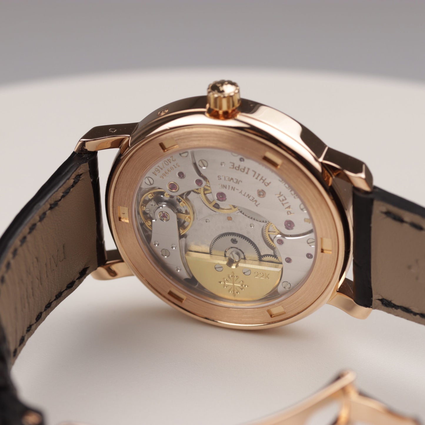 Patek Philippe | Calatrava Power Reserve | Moonphase |Ref.5055R | 750er Rosé Gold Lederarmband | Faltschließe | Luxusuhr