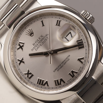 Rolex Datejust  | Edelstahl | Silbernes Zifferblatt | Referenz 116200 | ca. 2010  | 36 mm