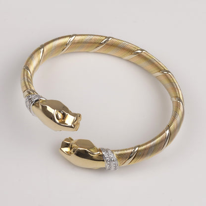 Cartier-Brillant-Armreif | „Panthere de Cartier“ (Cougar) 750/- Gelbgold |1990