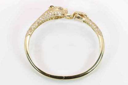 Panther-Brillant-Armreif 750/- Gelbgold von Juwelier Leicht Pforzheim