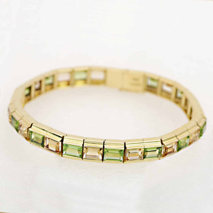 Peridot Citrin Armband 750/- Gelbgold Doebbelin