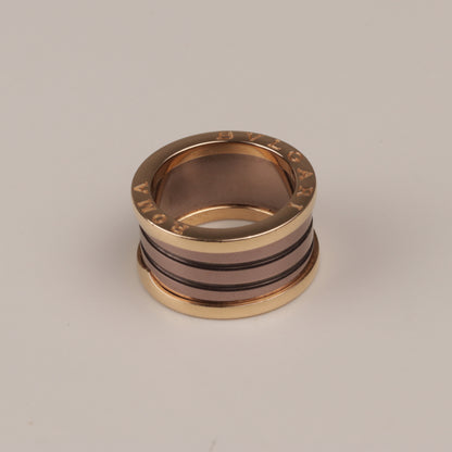 BULGARI Ring "B.ZERO1" 750er 4 Bandring mit 2 Spiralen Roségold Keramik braun