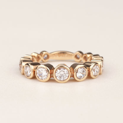 Alliance-Ring | 750/- Roségold | 15 Brillanten zusammen 1,62 ct TW-vsi | Zargenfassung