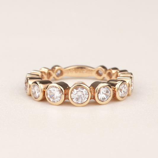 Alliance-Ring | 750/- Roségold | 15 Brillanten zusammen 1,62 ct TW-vsi | Zargenfassung