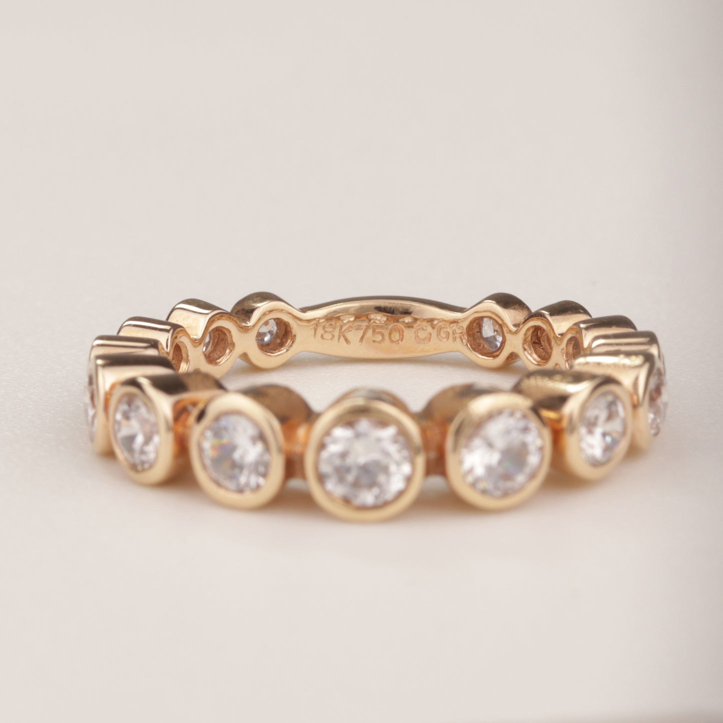 Alliance-Ring | 750/- Roségold | 15 Brillanten zusammen 1,62 ct TW-vsi | Zargenfassung