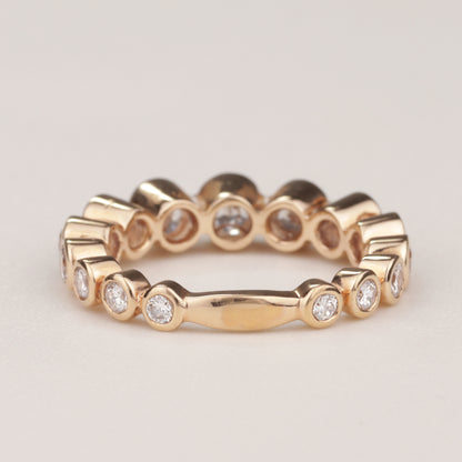 Alliance-Ring | 750/- Roségold | 15 Brillanten zusammen 1,62 ct TW-vsi | Zargenfassung