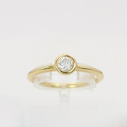 Solitär Ring 750/- Gelbgold HRD Zertifikat 0,26 ct G/VS1