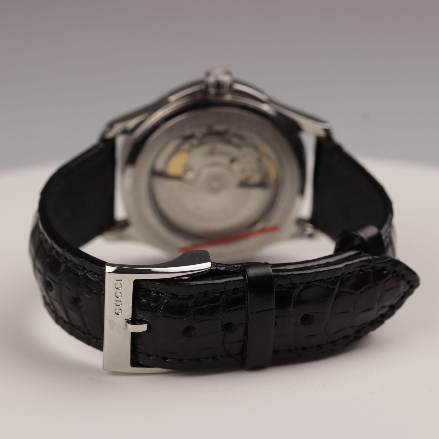 Gucci Uhr Automatik Stahl am Lederband Unisex