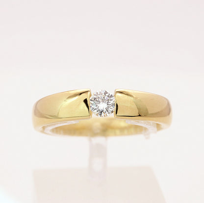 Solitär Ring 750/- Gelbgold HRD Zertifikat 0,25 ct F/VVS2