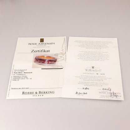 Wellendorff | roter Mohn | Drehring 750/- | instruierte-Fassung | ca. 0,55 ct Gvvs1 | Emaille