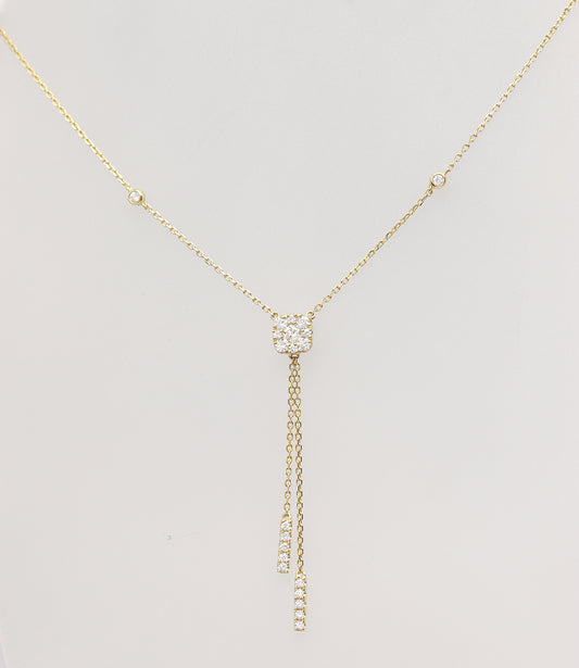 Mittelteil Brillant - Collier 750er Gelbgold mit 0,51 ct Brillant