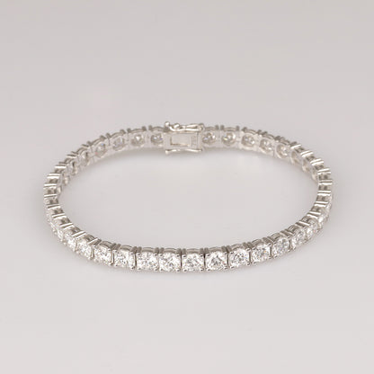 750/- Weissgold | Lab-grown Brillant | Tennis-Armband | 12,27 ct