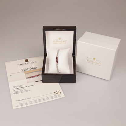 Wellendorff | roter Mohn | Armband 750/- | instruierte-Fassung | ca. 0,04 ct TW vs1 | Emaille