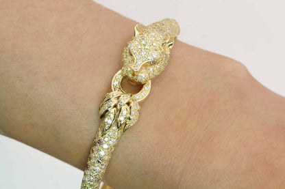 Panther-Brillant-Armreif 750/- Gelbgold von Juwelier Leicht Pforzheim