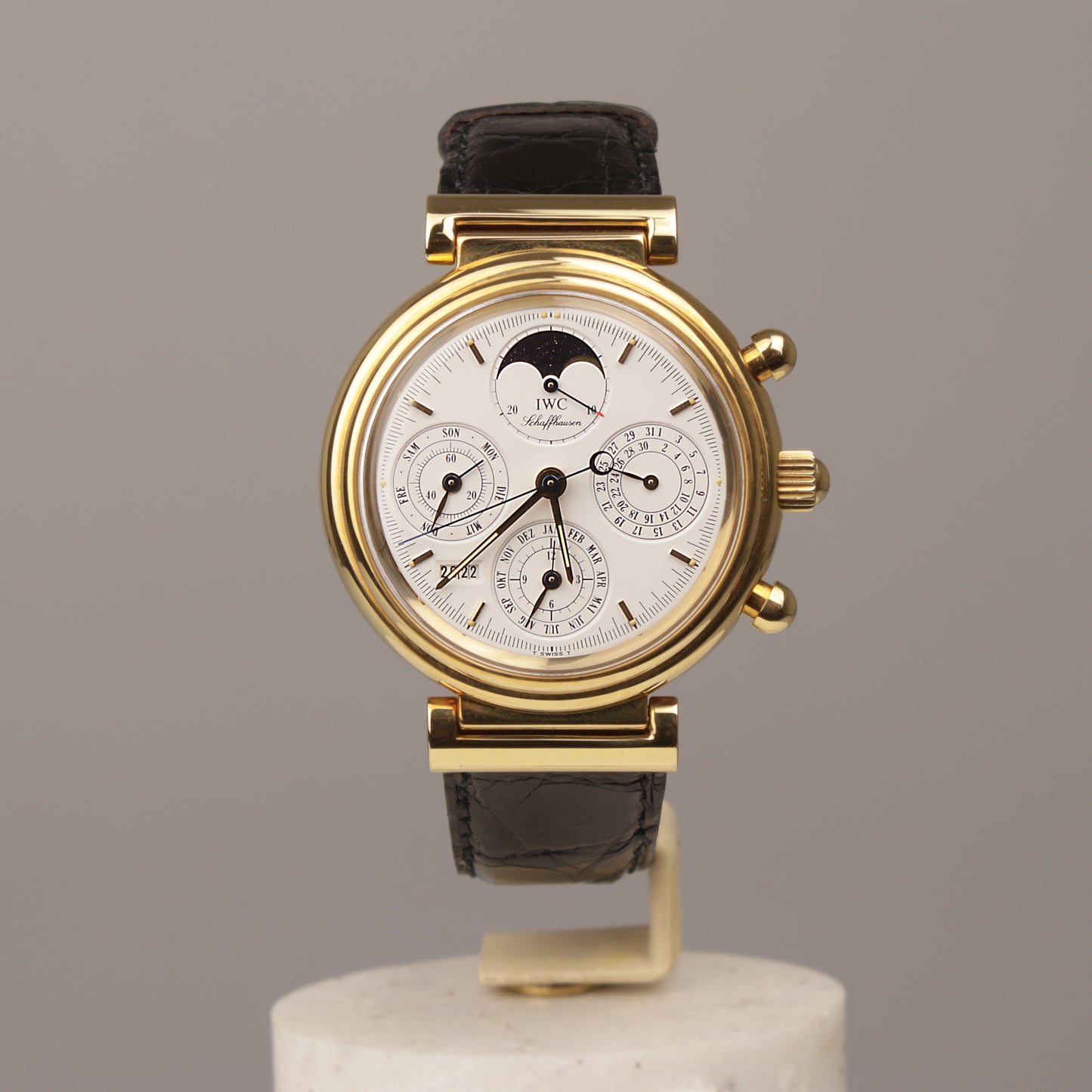 IWC Da Vinci 18 Karat Gelbgold Ref. IW3750 Box + Servicekarte  Chronograph