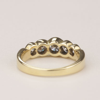 Alliance-Ring | 750/- Gelbgold | 5 Brillanten zusammen 0,80 ct Brillant | Zargenfassung