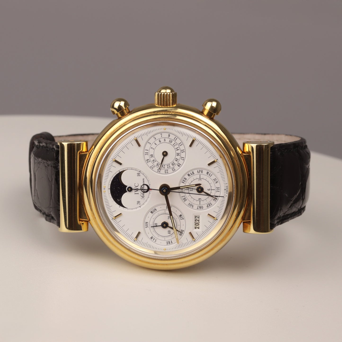 IWC Da Vinci 18 Karat Gelbgold Ref. IW3750 Box + Servicekarte  Chronograph