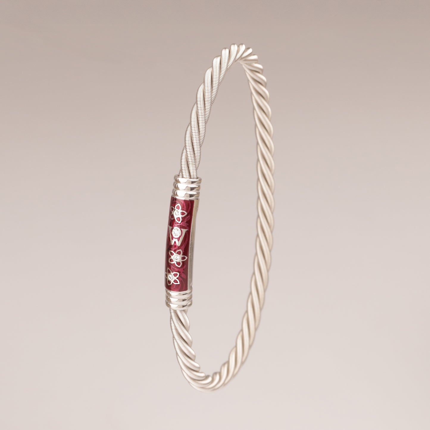 Wellendorff | roter Mohn | Armband 750/- | instruierte-Fassung | ca. 0,04 ct TW vs1 | Emaille