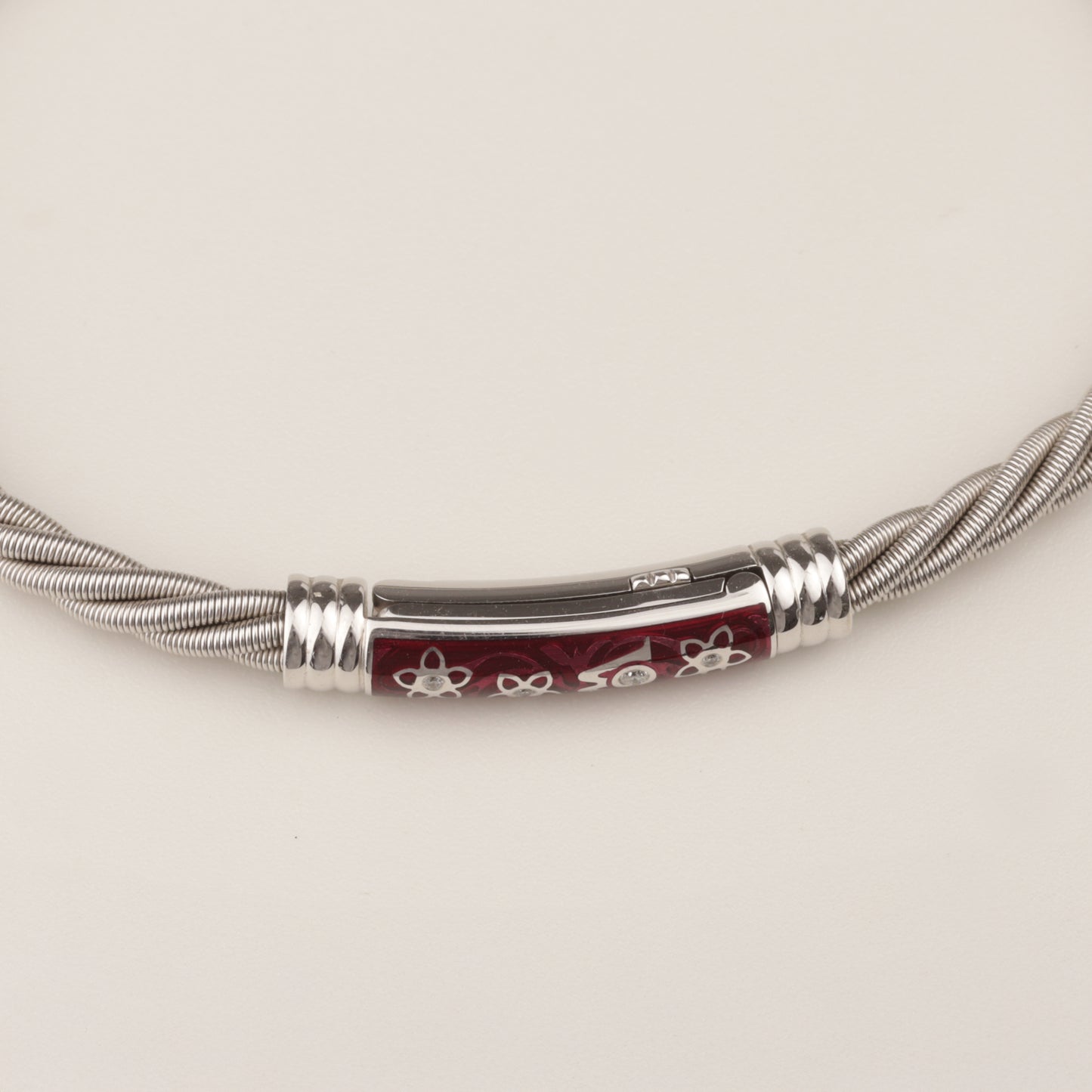 Wellendorff | roter Mohn | Armband 750/- | instruierte-Fassung | ca. 0,04 ct TW vs1 | Emaille