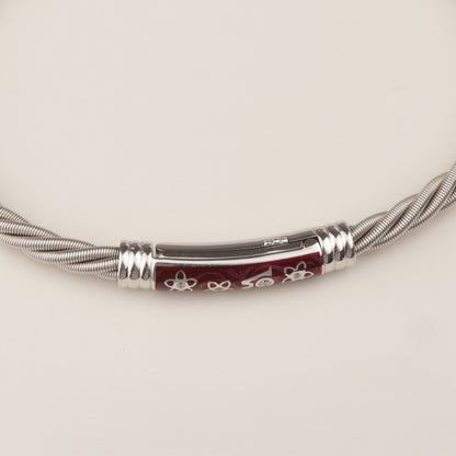 Wellendorff | roter Mohn | Armband 750/- | instruierte-Fassung | ca. 0,04 ct TW vs1 | Emaille
