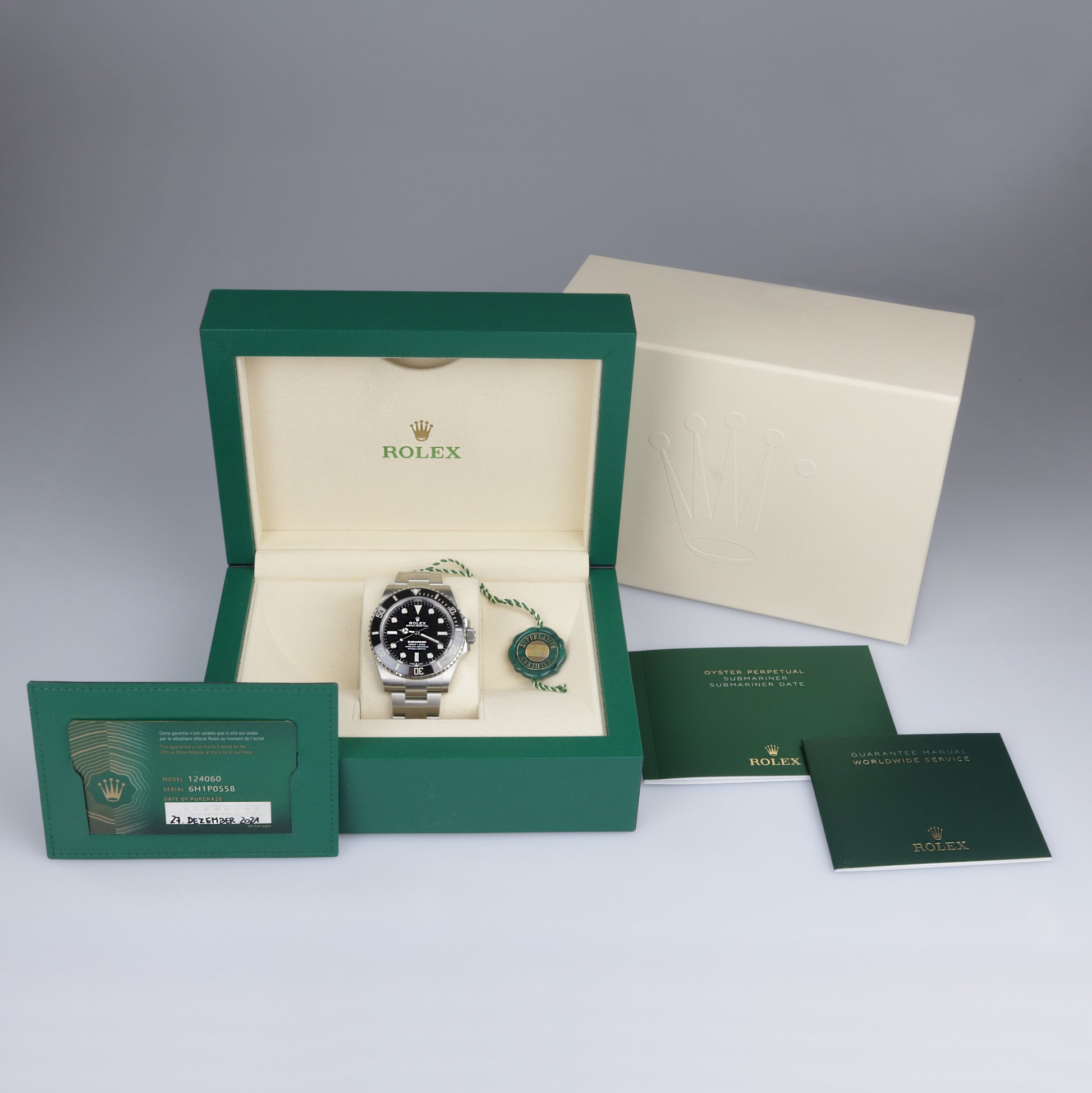 Rolex Submariner No Date Referenz 124060 Stahl 2021 Box