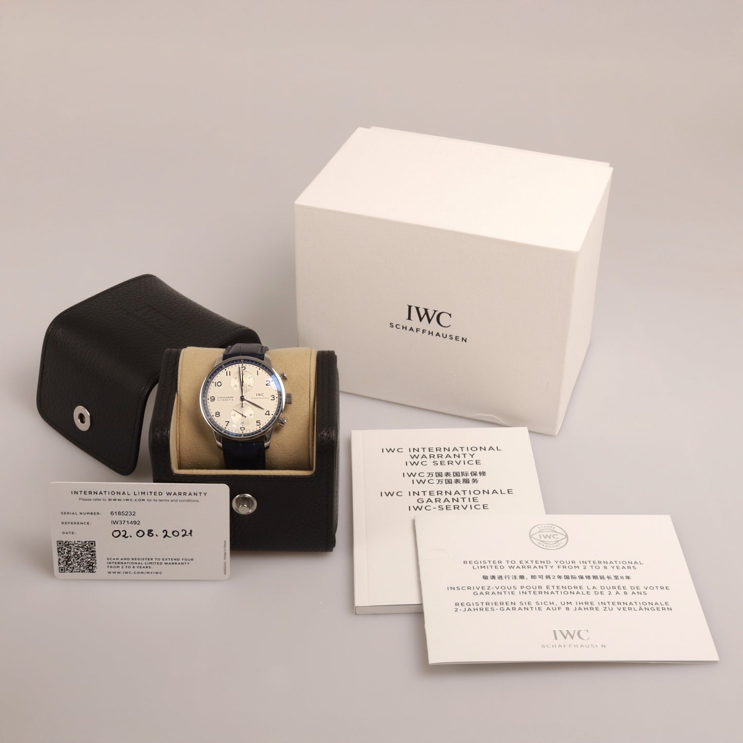 IWC Portugieser Stahl Ref. IW371492 Box Papiere Chronograph