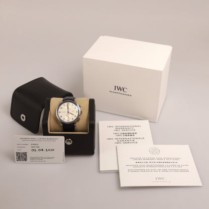 IWC Portugieser Stahl Ref. IW371492 Box Papiere Chronograph