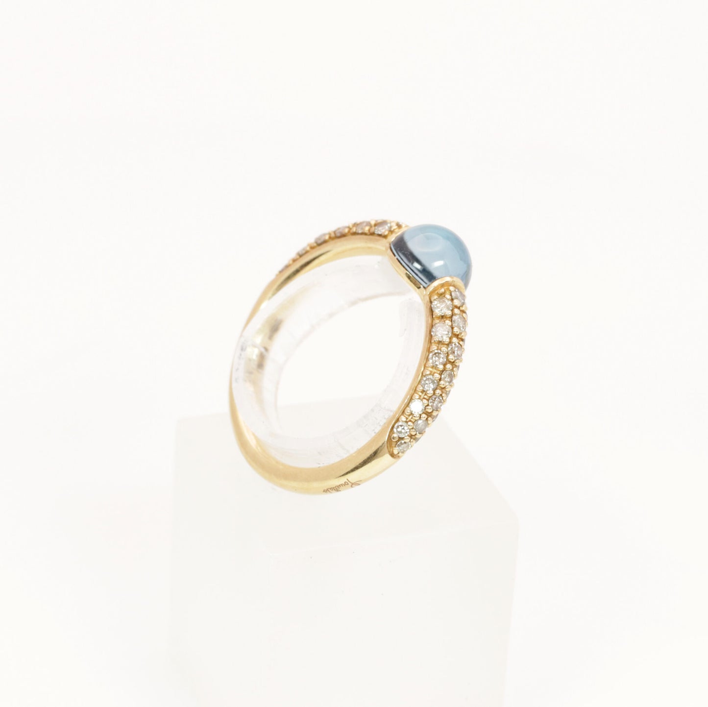 Pomellato Ring "M'ama non M'ama" 750er Roségold blauer London Topas Diamant