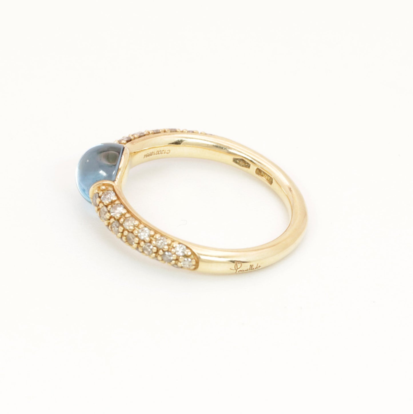 Pomellato Ring "M'ama non M'ama" 750er Roségold blauer London Topas Diamant