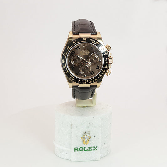 Rolex | Daytona | Roségold | Schoko | Keramik | Kroko | Box und Papiere | 116515LN