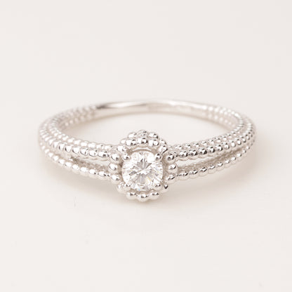 Solitär Ring | 750/- Weißgold | 0,21 ct TW-vsi Brillant | 4er Krappenfassung