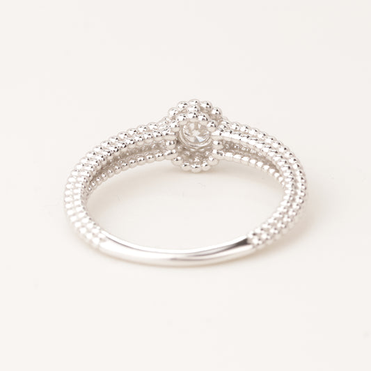 Solitär Ring | 750/- Weißgold | 0,21 ct TW-vsi Brillant | 4er Krappenfassung