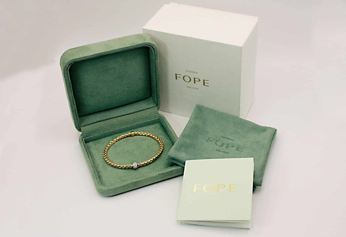 Original Fope EKA TINY Flex it Armband - 750/- Gelbgold mit 0,19ct Pave Brillant !!NEU!!