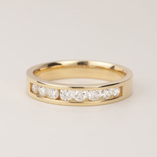 Alliance-Ring | 750/- Gelbgold | 8 Brillanten zusammen 0,40 ct Brillant TW-vsi | Kanalfassung