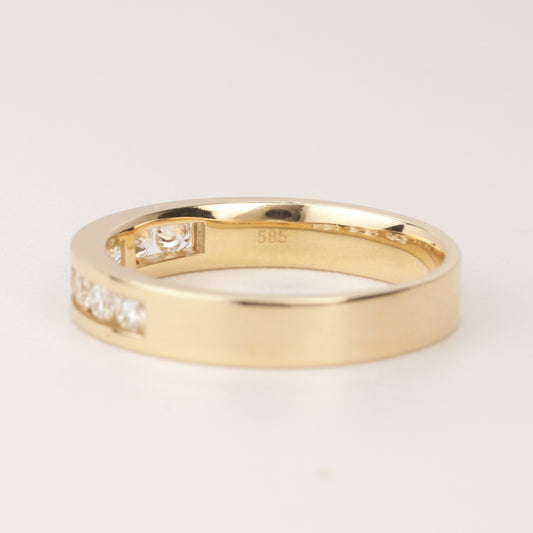 Alliance-Ring | 750/- Gelbgold | 8 Brillanten zusammen 0,40 ct Brillant TW-vsi | Kanalfassung