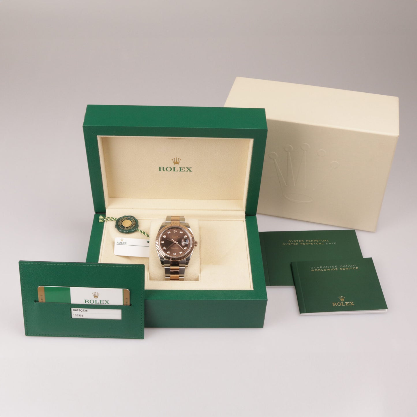 Rolex Datejust 41 Ref.126331 Box und Papiere 2018 Schoko Stahl/Roségold