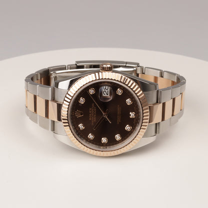 Rolex Datejust 41 Ref.126331 Box und Papiere 2018 Schoko Stahl/Roségold