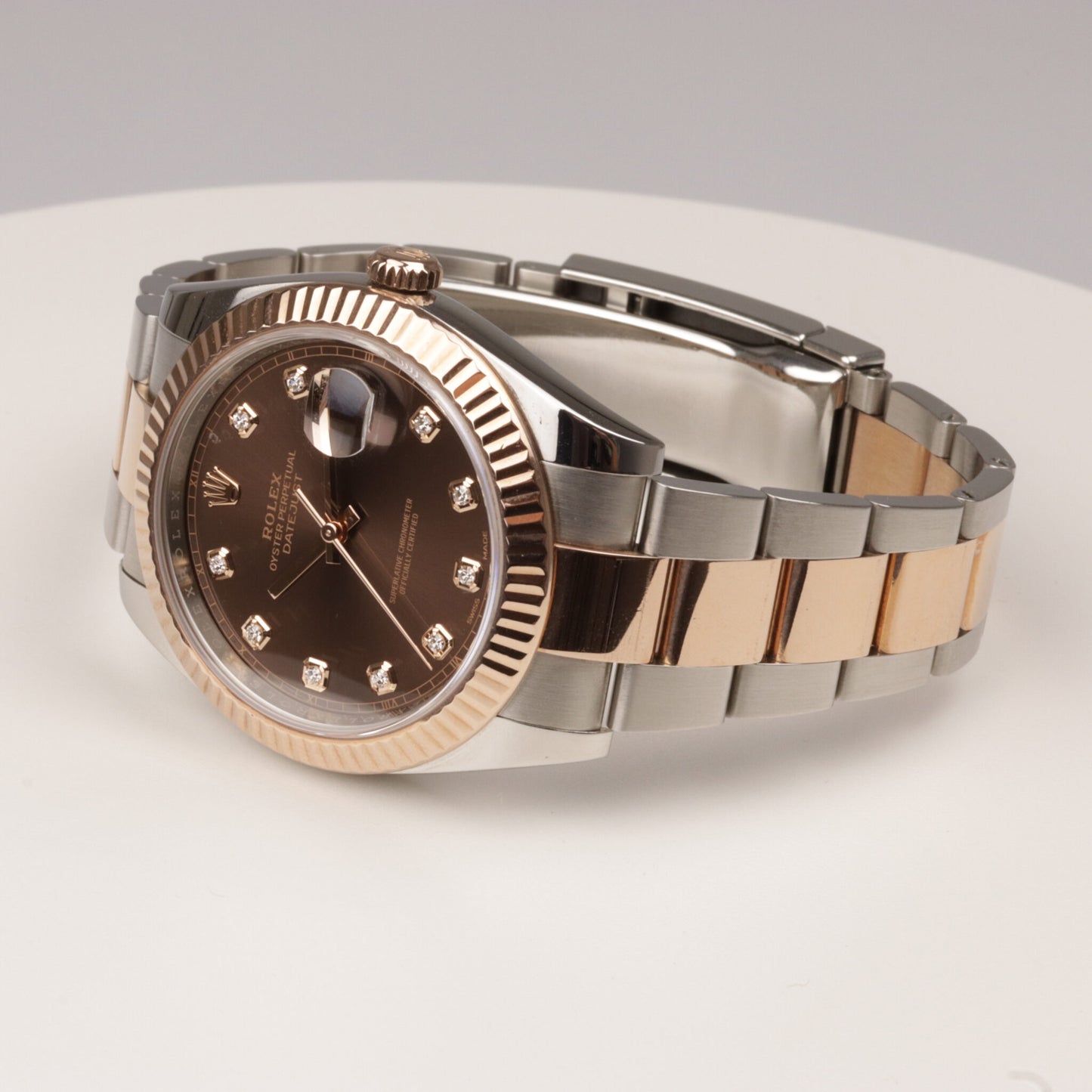 Rolex Datejust 41 Ref.126331 Box und Papiere 2018 Schoko Stahl/Roségold