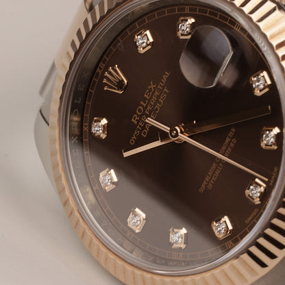 Rolex Datejust 41 Ref.126331 Box und Papiere 2018 Schoko Stahl/Roségold