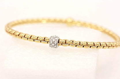 Original Fope EKA TINY Flex it Armband - 750/- Gelbgold mit 0,19ct Pave Brillant !!NEU!!