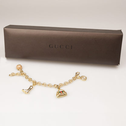 Gucci Armband "Charms" 750er Gelbgold 20cm Emaille